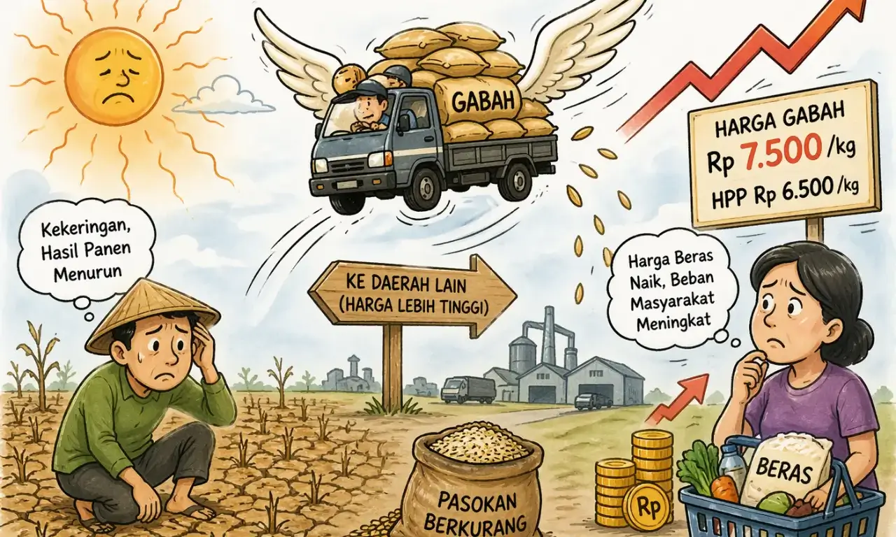 Ilustrasi El Nino Datang, Gabah Melayang dan Inflasi