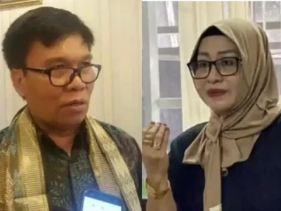 Dewan Penasehat Masyarakat Transportasi Indonesia Prof Lambang Basri dan Dr Qadriathi Dg Bau, pengamat transportasi dari Universitas Negeri Makassar. Foto dok